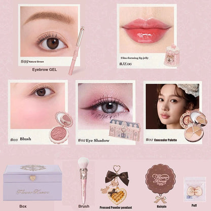 Flower Know Strawberry Rococo All-In One Gift Set Makeup Kit Full Professional Garden Mirror Blush Powder Lip Cream Flowerknows