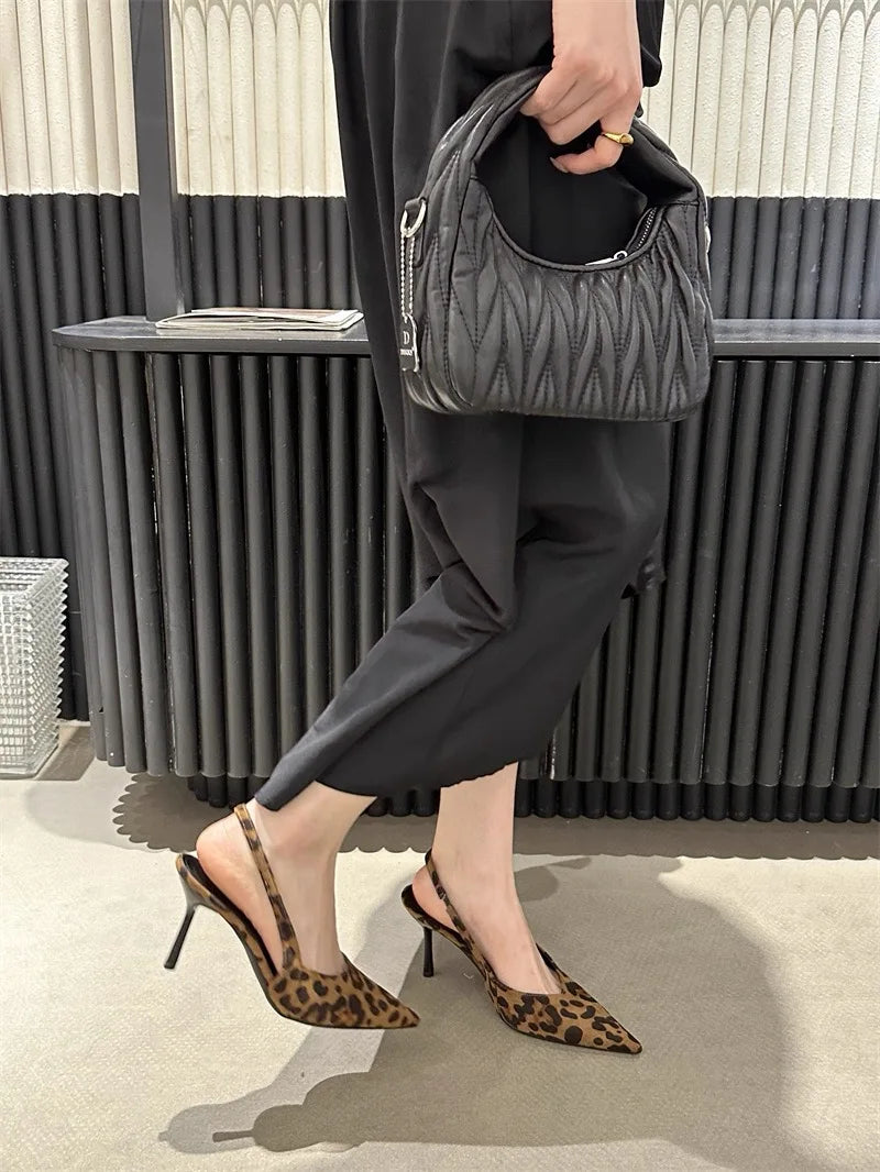 Luxury High Heels Sandals Women Sexy Pointed Toe Shoes for Woman Slippers New Party Shoes Pumps Elegant Slides Mujer Zapatos