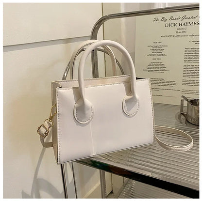 Minimalist Black Small Square Bag All-Match Top Handle Purse Classic Shoulder Bag for Work Women Handbags Crossbody Bags Purse