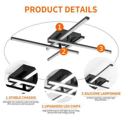 New Modern Led Ceiling Lights Black Ceiling Lamp for Living Room Bedroom Studyroom Led Lights for Room Ceiling Light Fixtures