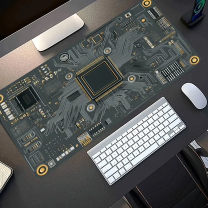 Chip Tech Trend Mouse Pad Large Computer Office Game Table Mat Rubber Anti-slip Stitched Edge Keyboard Mat 90x40 XXL Desk Pads