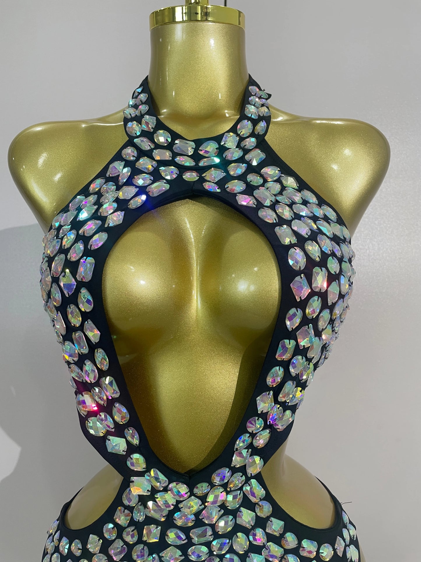Sexy Sparkly Diamonds Swimsuit Bar Bikini 2026 Fashion Women Crystal Handmade One-piece Bodysuit Swimsuit Stage Photoshoot Wear