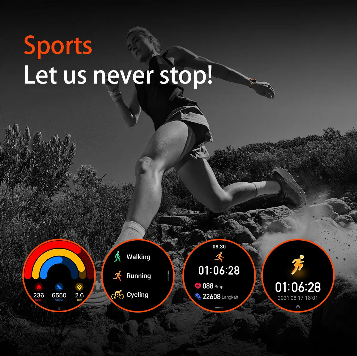 Brand+1400mAh Big Battery Smartwatch Men 1.7" AMOLED 200-Day Standby Swim Diving Waterproof GPS Military Tactical SOS 100 Sports
