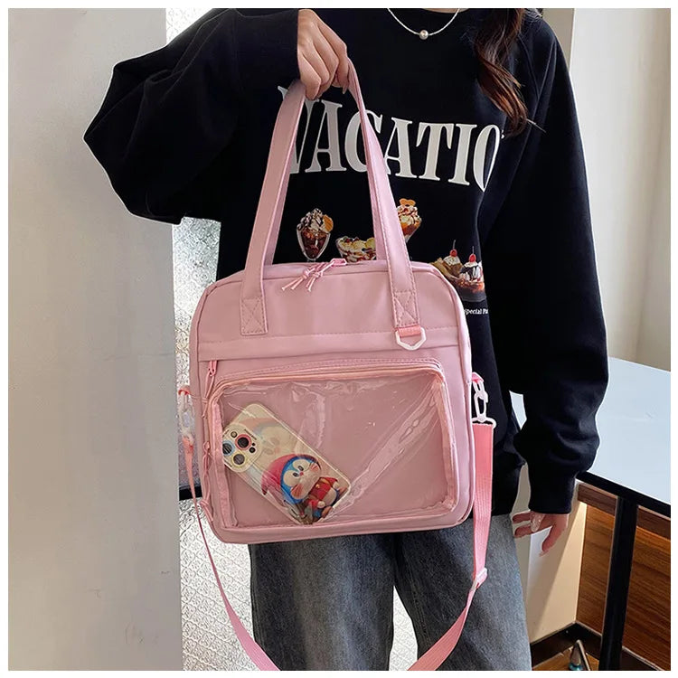 Japanese Style Kawaii Itabag For Dolls Large Handbags New Nylon School Bags For Teenage Girls Tote Shoulder Bag JK Crossbody Bag