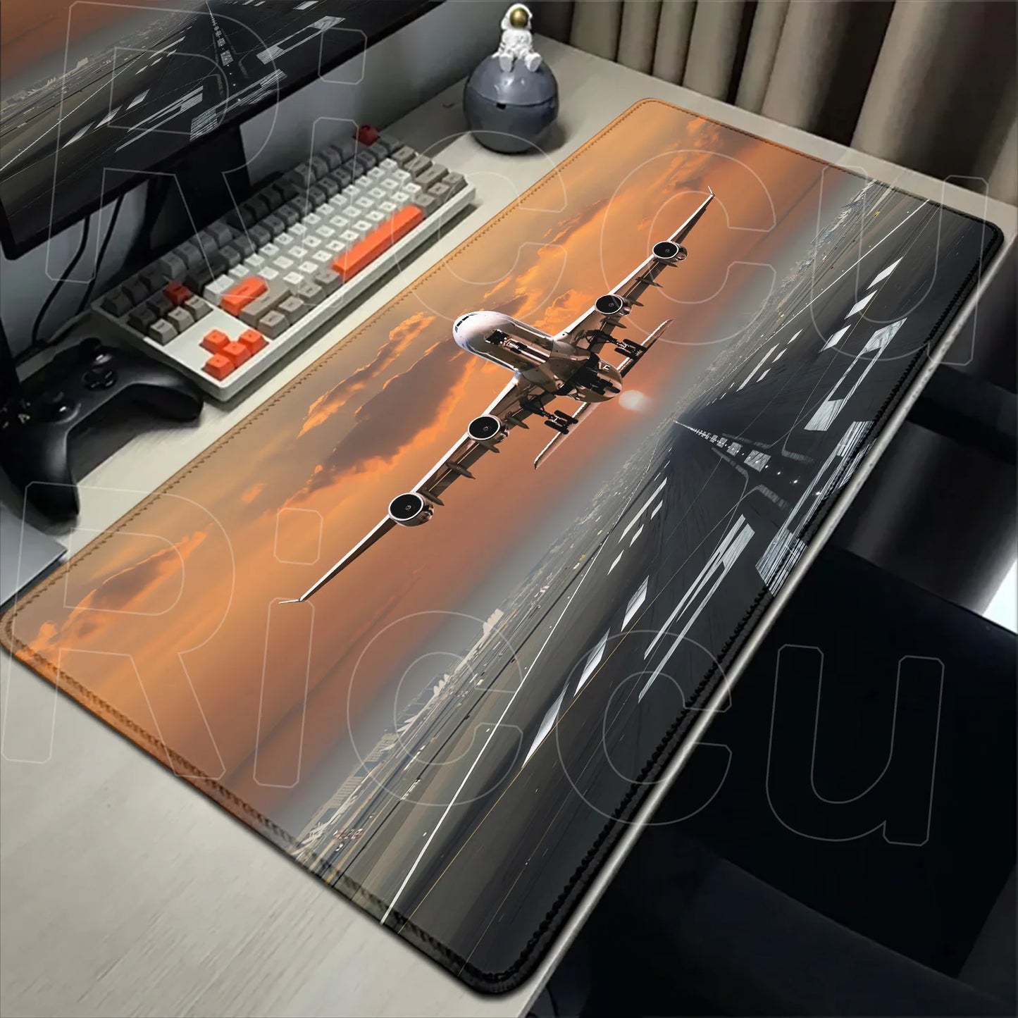 New Many Wallpaper Airplane Speedometer Mousepads Large 900x400mm Non-slip Mouse Pad Office Desk Mat Pc Gamer Table Mousepad XXL