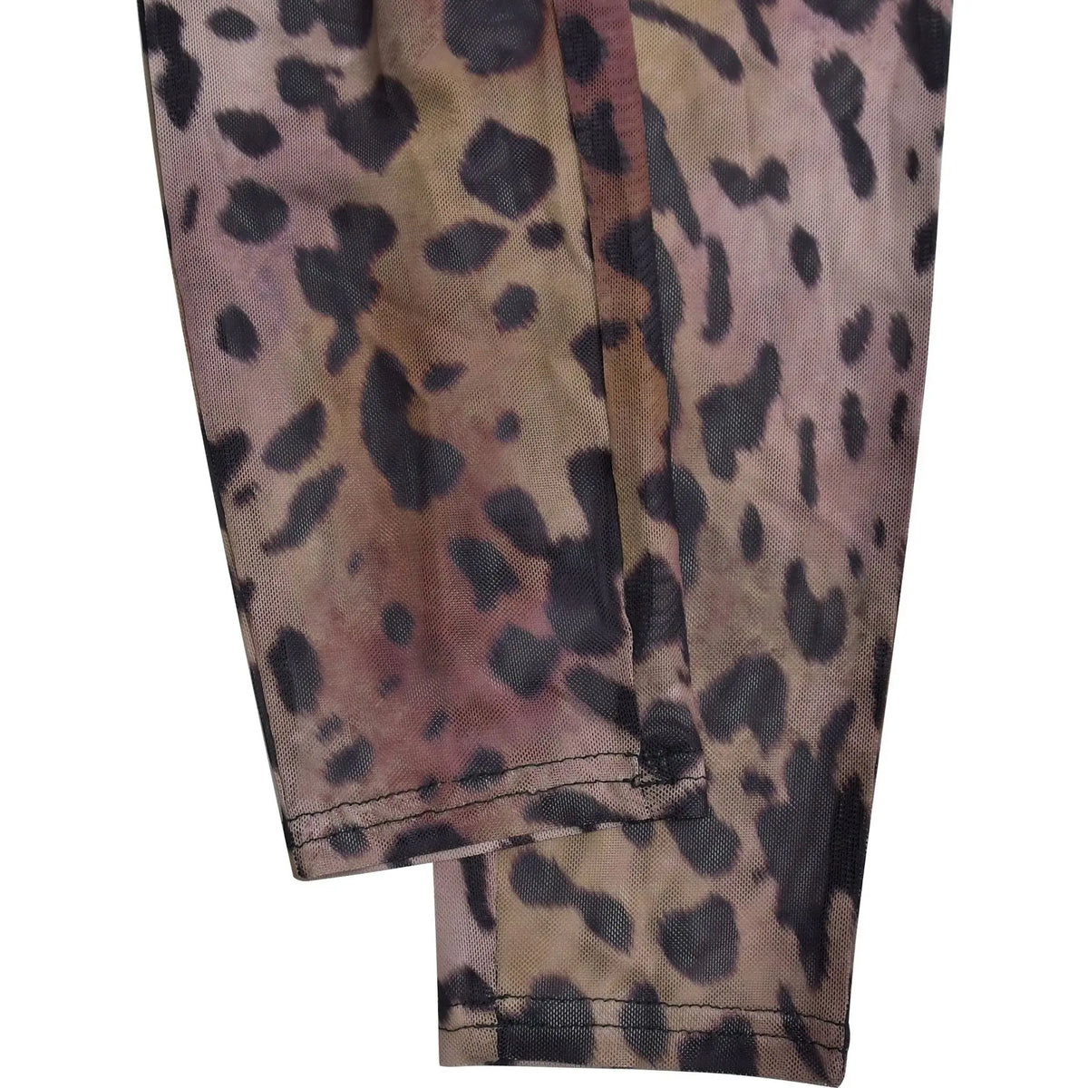Sexy Bodycon Jumpsuits Women Clothes Leopard Mesh Print Semi Perspective Jump Suit Long Sleeve Bodysuit Nightclub Club Clothes