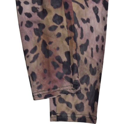 Sexy Bodycon Jumpsuits Women Clothes Leopard Mesh Print Semi Perspective Jump Suit Long Sleeve Bodysuit Nightclub Club Clothes