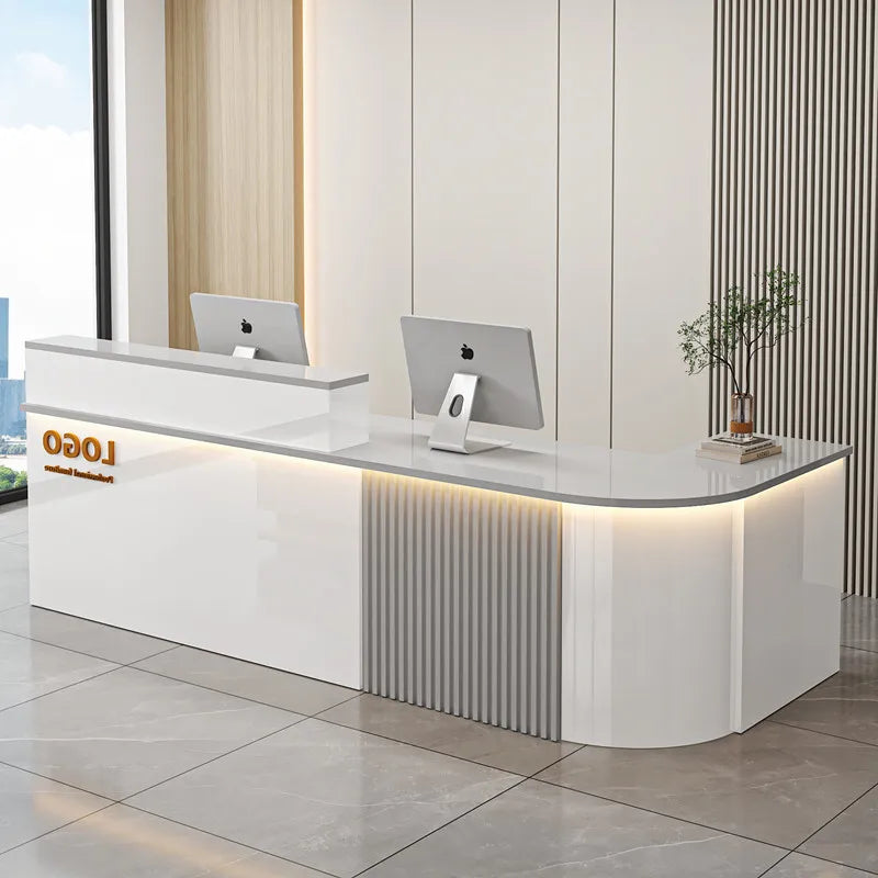 Customized Cashier Podium Counter Reception Desk Small Reception Desk For Salon Bancone Per Negozio Office Furniture