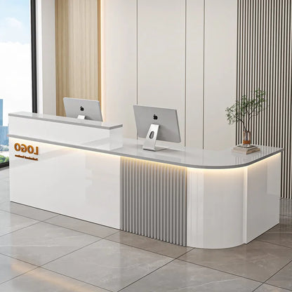 Customized Cashier Podium Counter Reception Desk Small Reception Desk For Salon Bancone Per Negozio Office Furniture