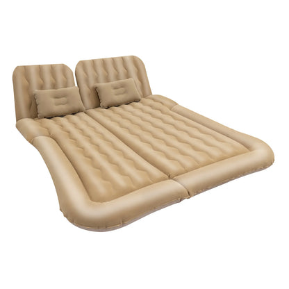 Universal Foldable Inflatable Bed Portable Inflatable Mattress Set Car Back Seat Sleeping Flocking Air Bed Cushion w/Pump+Pillow