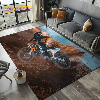 Racing Car K-KTM Motorcycle Carpet Rug for Living Room Bedroom Home Sofa Decoration,Kids Play Area Rug Non-slip Floor Mat Gift