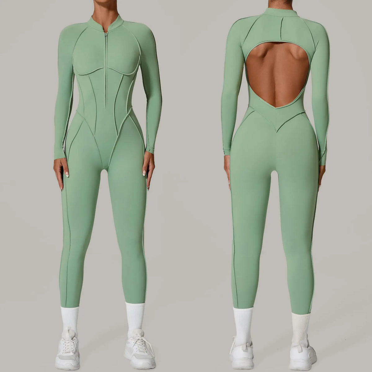 One Pieces Long Jumpsuits Sexy Womens Overalls Mono Streetwear Yellow Body Long Sleeves Woman Clothing Summer Gym Sportswear