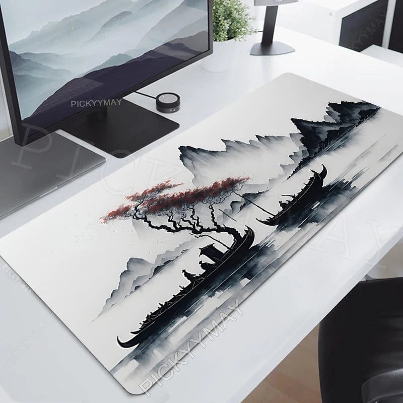Ink Painting Desk Mat Gamer Mousepads Company Mouse Pad Office Desk Pads Large Mousepad Chinese Style Mouse Mats For Computer