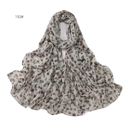 66 Colors Pearl Chiffon Printed Hijab Scarf New Fresh Small Floral Polka Dot Sunscreen Silk Scarf Shawl Turbans for Women Hijabs