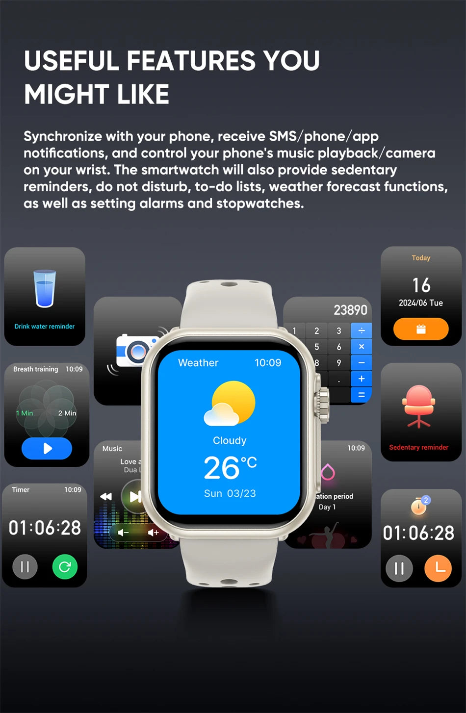 2026 New 1000 mAh Smart Watch Men Women 1.85“HD AMOLED GPS track Full Touch Screen IP68 Waterproof Bluetooth Call SmartWatch Man