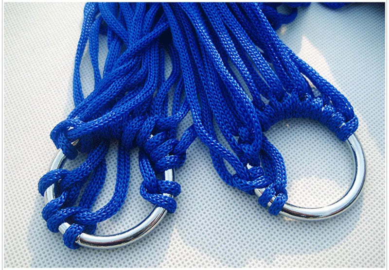 Outdoor Camping Hammock Portable Net Swing /Tree Straps, Single or Double Mesh Nylon Hammock for Outside, Hiking, and Travel