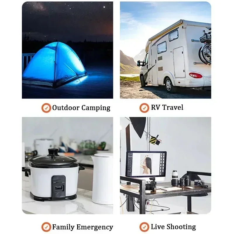 300W 220V 90000mAh Portable Power Station  Solar Generator Outdoor Camping Emergency Mobile Power Bank LiFePO4 Backup Battery