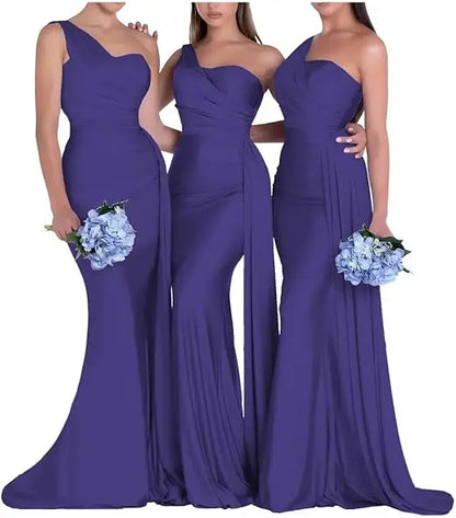 One Shoulder Mermaid Bridesmaid Dresses Corset Back Formal Evening Party Gowns 2026 Prom Graduation Dress Customized