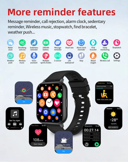 LIGE 2026 New Smart Watch Women Men Bluetooth Talking Blood Oxygen Heart Rate Monitoring Smart Watch For Women Men Holiday Gift