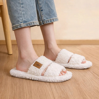Fluffy Women's Slippers Home Soft Spring Autumn Luxury Designer Woman Shoes Elegant Faux Fuzzy Fur Slides Girl Non-Slip Open Toe