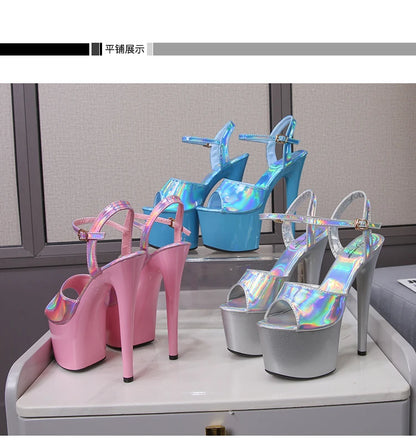 Platform Shoes for Women 2023 Designer Luxury Strip Pole Dance Heels Dance Shoes Red Pink Sandals Women Summer Elegant 20cm High