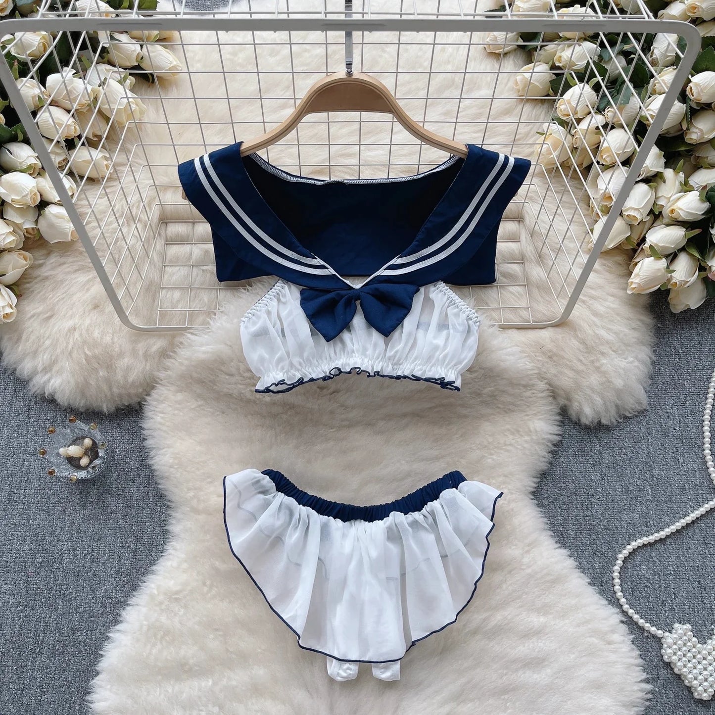 Cute Sweet Trend Cartoon Printed Jumpsuit Half High Collar Sleeveless Slim Fit Lingerie Bodycon Bodysuit Rompers Pajama Catsuits
