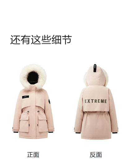 Bosideng Women 6th Generation Extreme Cold Goose Down Parka -20℃ Cold Resistance Winter Puffer Coat with Detachable Raccoon Fur