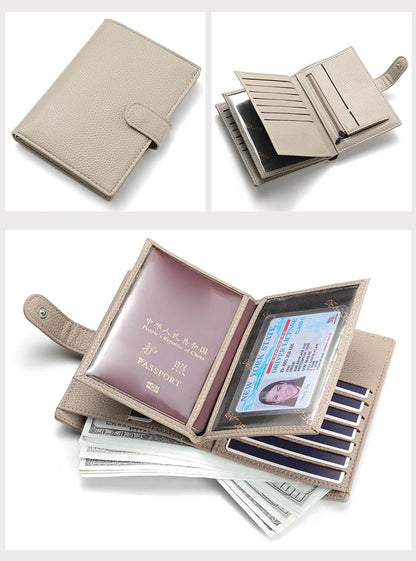 Stylish Travel Passport Bag Multi-Card Card Holder Portable Multi-Function Men's Wallet