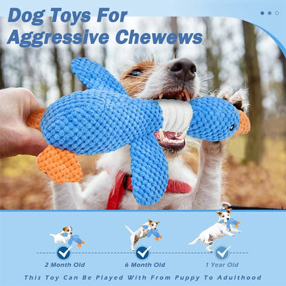 Yellow Duck Dog Toys for Aggressive Chewers Cats Dogs Chew Squeak Toy with Quacking Sound Interactive Plush Doll Toy Pet Supplie