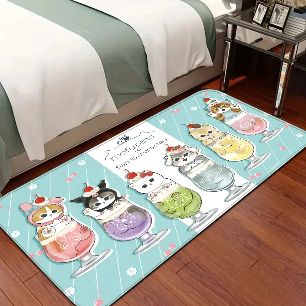Funny Cat M-Mofusand  Floor Mat Bathroom Mat Kids Room Bedroom Decoration Anti-Slip Doormat Living Room Bedside Area Rugs