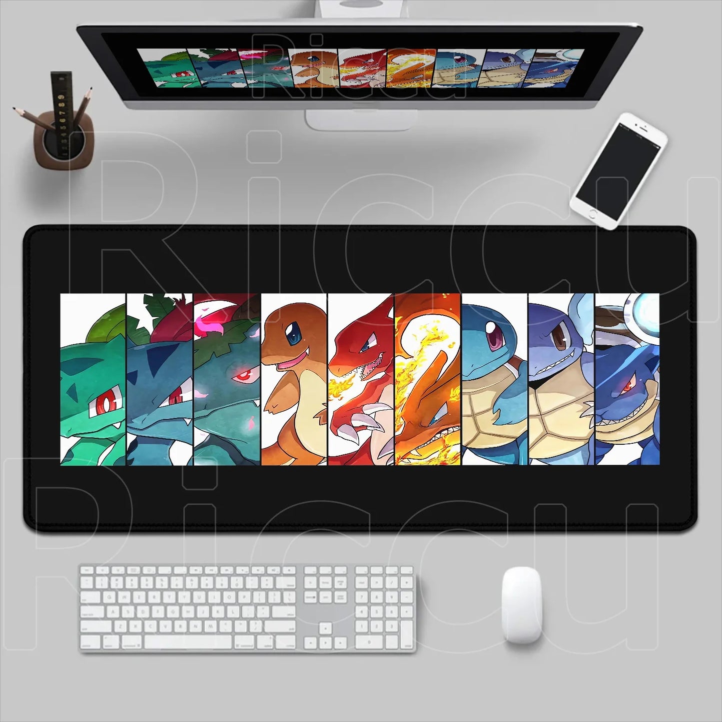P-pokemon Bulbasaur Mouse Mats Rubber Mousepad Large Anime Gaming Accessories Pad Kawaii Carpet Cabinet Keyboard Office Deskmat