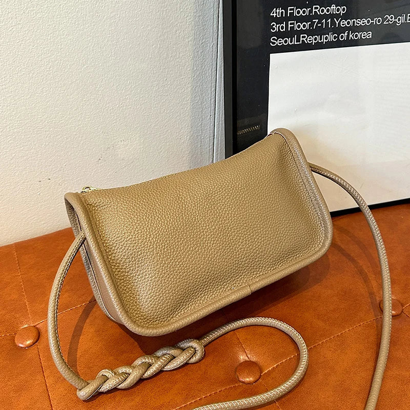 100%Real Cowhide Genuine Leather Sac Fashion Women Crossbody Bags For Ladies New High Capacity Shoulder Bag Handbag Female Purse