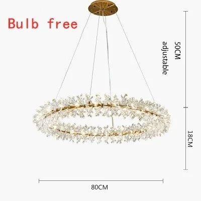 French crystal chandelier, romantic firefly, snowflake, light luxury, modern creativity, warm bedroom, dining room chandeliers