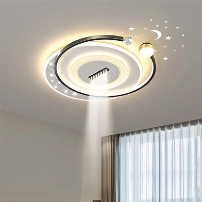 LED Ceiling Light with Spotlights Dimmable Remote Control Modern Living Room Lamp Fandelier Chandelier Smart Lighting