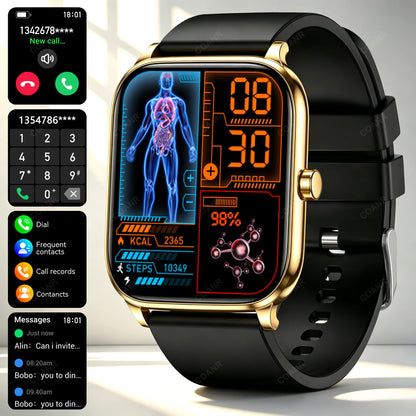 New Men woman Smart Watch 1.83" HD Screen Health Monitor wireless Call Sports Fitness tracking SmartWatches IP68 Waterproof