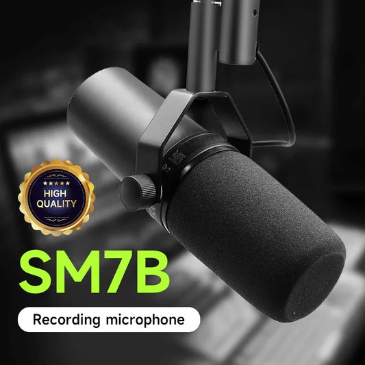 SM7B Cardioid Dynamic Microphone for Studio Recording and Podcasting with Smooth Audio Response Built-in Pop Filter