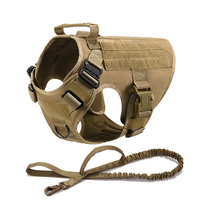 Dog Harness Collar Leash Molle Pouches For Medium Large Dogs Pet German Shepherd Training Walking Vest Tactical Dog Harnesses