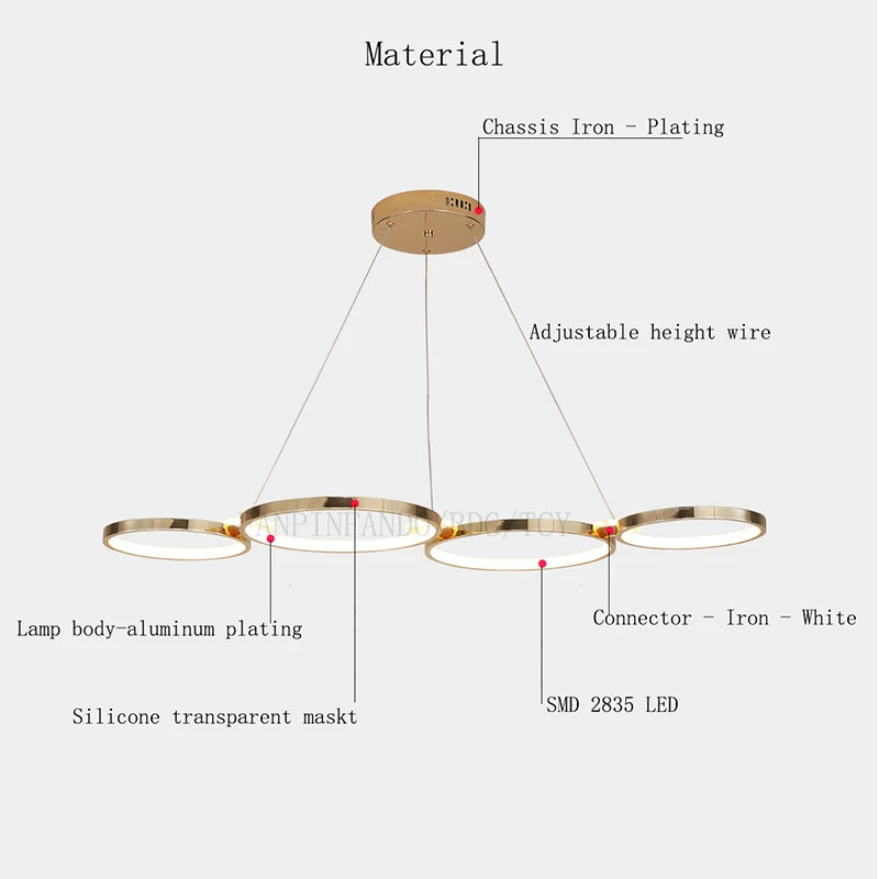 living room chandelier,Dimmable ceiling pendant chandelier,Led pendant lights for dining room kitchen Gold/chrome/black lustrs