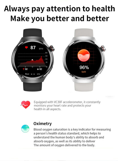 LAXASFIT 2026 New Smartwatch 1.52-inch HD Display Wireless Charging Bluetooth Calling Men's Sports Smart Watch