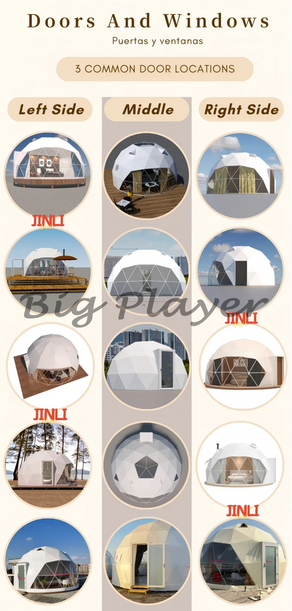 4 Season Glamping Dome Tent, Luxury PVC Canvas Living Dome, Factory Direct Cheap Price for Hotel & Leisure Use