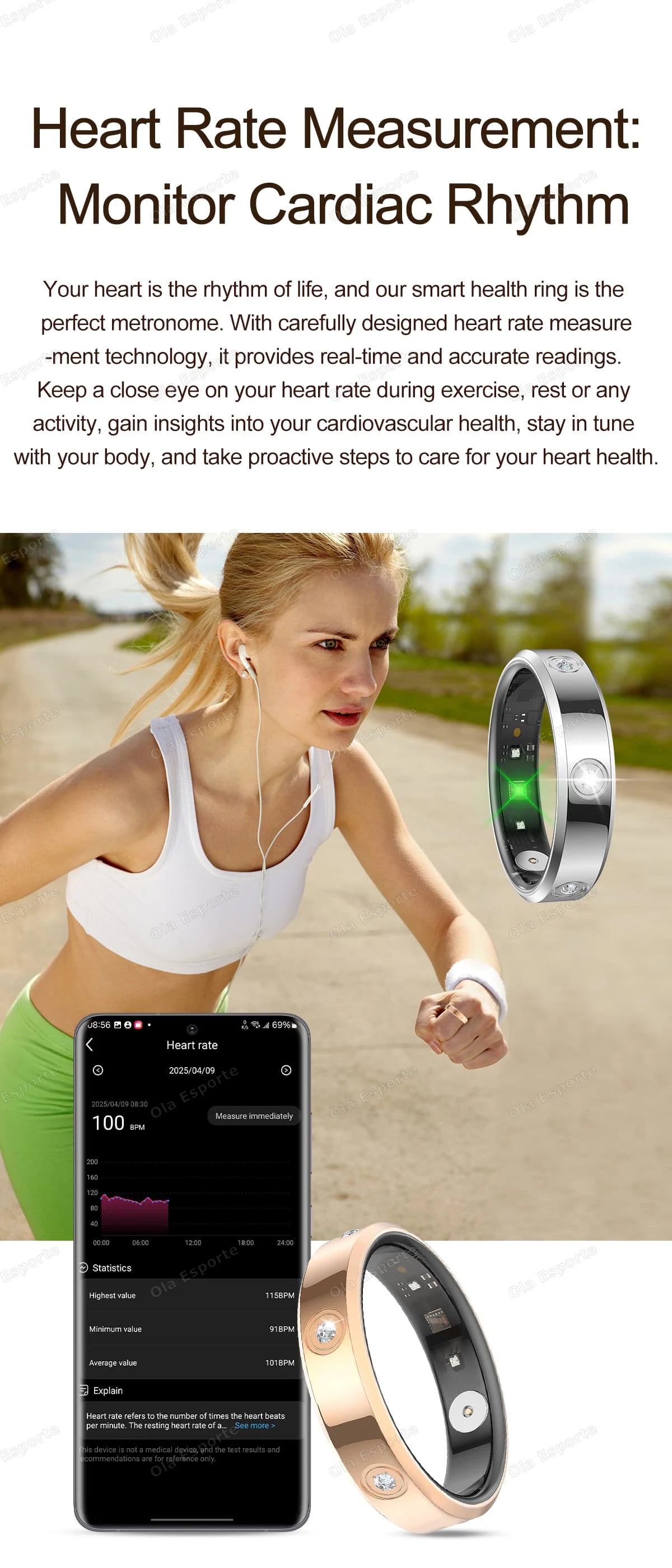 2026 Smart Ring Women Men Super narrow 6.3mm Heart Rate Stress measurement Health Monitoring IP68 Waterproof Fashion Sport Rings