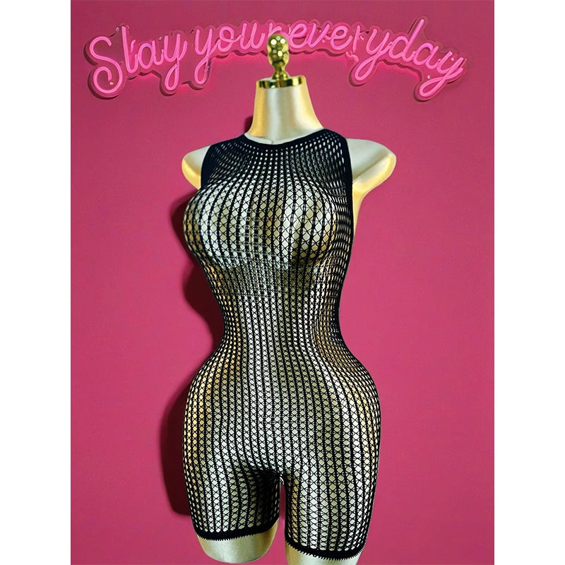 1PC Sexy Women Fishnet Cover Up Without Bikini Hollow Out Bodycon Dress  See Through Beachwear Summer Women's Swimwear BD0419
