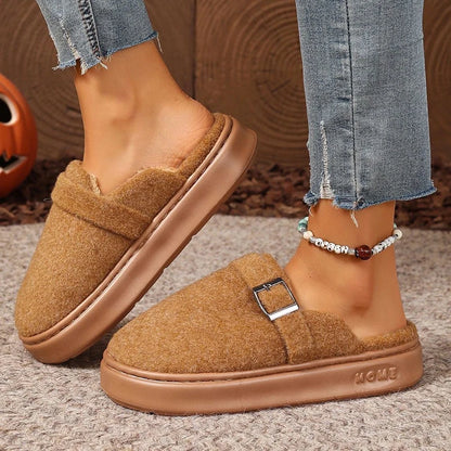 Winter Women's Slippers Home Plush Luxury Designer Woman Shoes Indoor Fluffy Fashion Platform Fuzzy Fur Slides Elegant Flat Soft