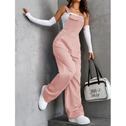 Women's Casual Bib Overalls Adjustable Shoulder Strap Pocket Wide Leg Jumpsuit Loose Straight Women Streetwear Suspender Pants