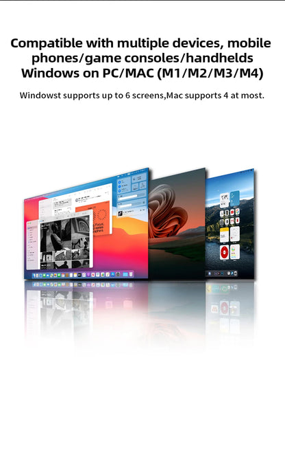 SIBOLAN 16" 2.5k Portable Dual Laptop Monitor 14" Optional 16:10 HDR 2560*1600P UHD Triple Folding Display for Laptop Windows