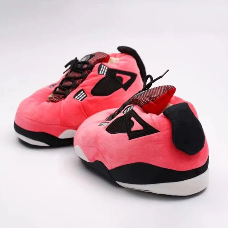 Winter fluffy home slippers Popular on Instagram Soft Non-slip thick sole living room shoes funny High-top warm shoes，men women