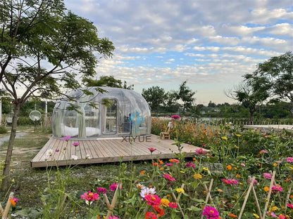 XIYUE Villa Garden Wind Resistance Pc Polycarbonate Planetarium Dome Tent Modular Domes Tent for Resorts Camping Geodesic Dome