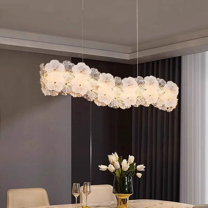Modern Lustre Glass Flower Led Chandeliers Lighting Living Dining Room Pendant Lights Home Decor Bedroom Hanging Lamp Luminaire