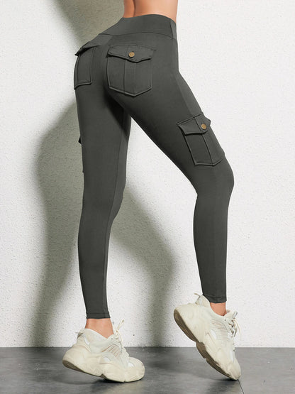Pockets Gym Leggings Women High Waist Fashion Fitness Pants Skinny Stretch Outdoors Comfortable Sport  Leggings