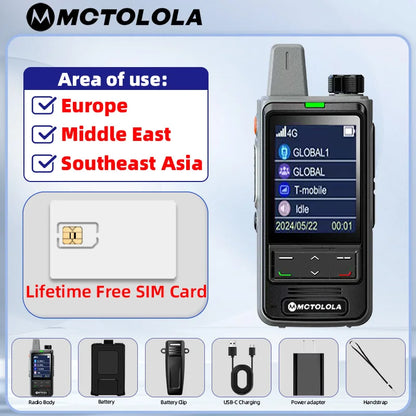 MOTOLOLA 4G Lifetime Free SIM Card Handheld Radio 2.4-inch Large Screen Remote 5000km Bidirectional Wireless Communication Equip